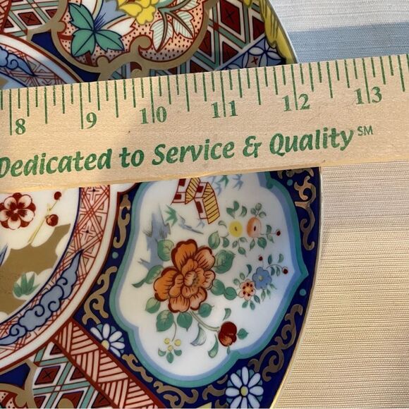 Japanese Imari Ware Porcelain Ceramic Plate Floral Design Collectible -Vtg! - Picture 13 of 17